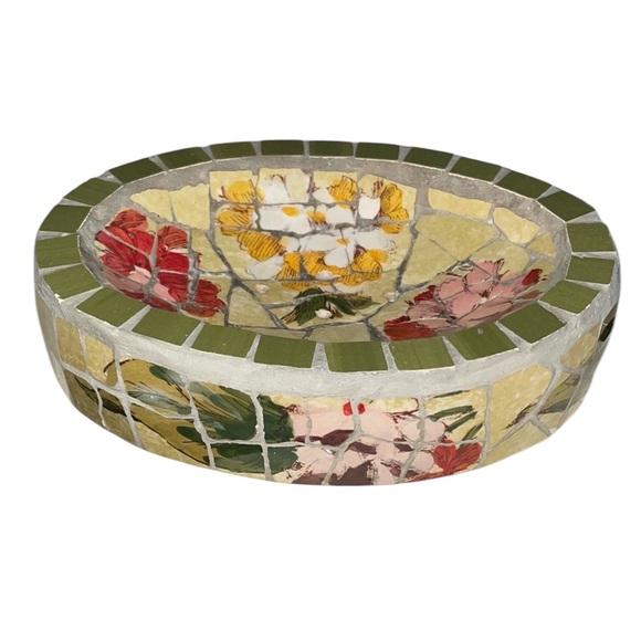Floral Mosaic Soap Dish - Picture 1 of 6